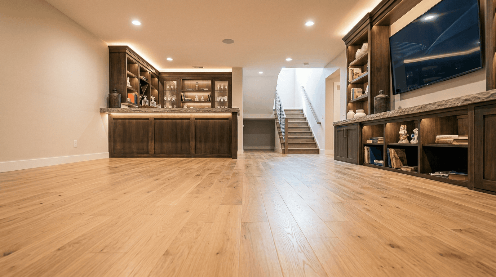 water damage restoration Sagle Idaho restored basement before and after